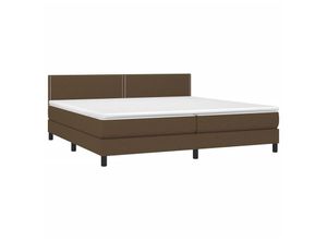 8720287446682 - Vidaxl - Boxspringbett mit Matratze Dunkelbraun 200x200 cm Stoff