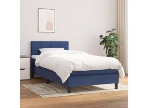 8720287447030 - Vidaxl - Boxspringbett mit Matratze Blau 100x200 cm Stoff Blau