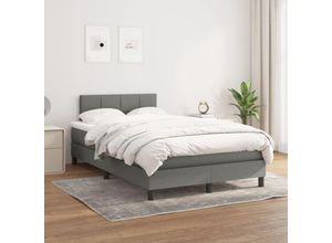 8720287447061 - BoxspringbettSchlafzimmerbett mit Matratze Dunkelgrau 120x200 cm Stoff vidaXL99685