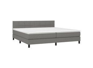8720287447467 - Boxspringbett，Schlafzimmerbett mit Matratze Dunkelgrau 200x200 cm Stoff vidaXL44690