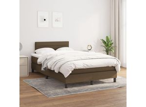 8720287447887 - Bonnevie - BoxspringbettDoppelbett mit Matratze Dunkelbraun 120x200 cm Stoff vidaXL