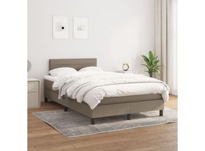 8720287447894 - BoxspringbettDoppelbett mit Matratze Taupe 120x200 cm Stoff vidaXL