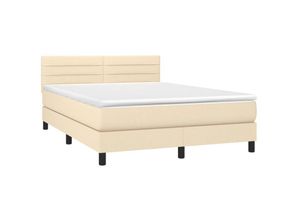 8720287448068 - Vidaxl - Boxspringbett mit Matratze Creme 140x200 cm Stoff Creme