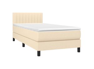 8720287448464 - Boxspringbett mit Matratze Creme 90x190 cm Stoff vidaXL