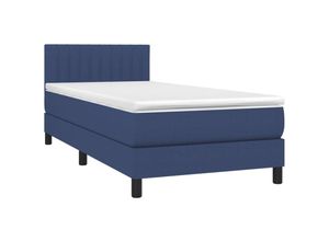 8720287448471 - Jinlefu - BoxspringbettSchlafzimmerbett mit Matratze Blau 90x190 cm Stoff vidaXL832283