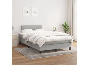 8720287448655 - Bonnevie - BoxspringbettDoppelbett mit Matratze Hellgrau 120x200 cm Stoff vidaXL