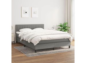 8720287448822 - BoxspringbettSchlafzimmerbett mit Matratze Dunkelgrau 140x200 cm Stoff Vidaxl 15109