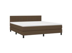 8720287448921 - Vidaxl - Boxspringbett mit Matratze Dunkelbraun 160x200 cm Stoff Braun