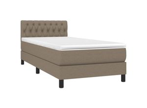 8720287449256 - Jinlefu - Boxspringbett mit Matratze Taupe 90x190 cm Stoff vidaXL