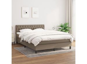 8720287449577 - Bonnevie - BoxspringbettDoppelbett mit Matratze Taupe 140x190 cm Stoff vidaXL