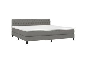 8720287449867 - Vidaxl - Boxspringbett mit Matratze Dunkelgrau 200x200 cm Stoff Grau