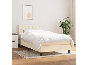 8720287450221 - Boxspringbett mit Matratze Creme 100x200 cm Stoff vidaXL314670