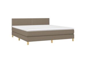 8720287452133 - Vidaxl - Boxspringbett mit Matratze Taupe 160x200 cm Stoff