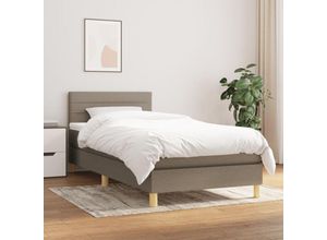 8720287453338 - Bonnevie - BoxspringbettSchlafzimmerbett mit Matratze Taupe 90x200 cm Stoff vidaXL76417