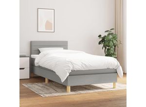 8720287453376 - Bonnevie - BoxspringbettSchlafzimmerbett mit Matratze Hellgrau 100x200 cm Stoff vidaXL