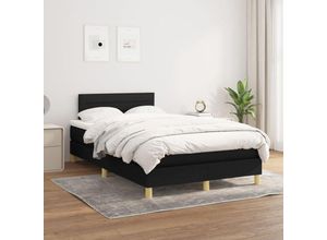 8720287453475 - Jinlefu - Boxspringbett mit Matratze Schwarz 120x200 cm Stoff vidaXL - Schwarz