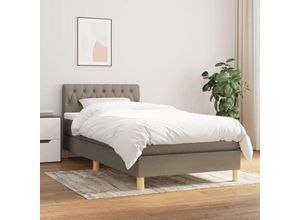 8720287454939 - Jinlefu - Boxspringbett mit Matratze Taupe 90x200 cm Stoff vidaXL - Taupe