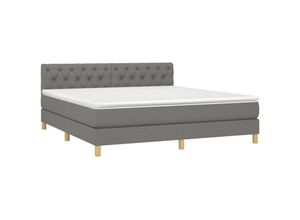 8720287455301 - Vidaxl - Boxspringbett mit Matratze Dunkelgrau 160x200 cm Stoff Grau