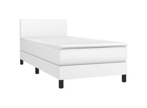 8720287456346 - Bonnevie - BoxspringbettSchlafzimmerbett mit Matratze Weiß 80x200 cm Kunstleder vidaXL