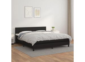 8720287456810 - Jinlefu - Boxspringbett mit Matratze Schwarz 180x200 cm Kunstleder vidaXL - Schwarz