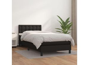 8720287457596 - Bonnevie - BoxspringbettSchlafzimmerbett mit Matratze Schwarz 90x190 cm Kunstleder vidaXL