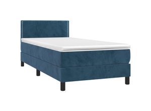 8720287458838 - Vidaxl - Boxspringbett mit Matratze Dunkelblau 90x190 cm Samt