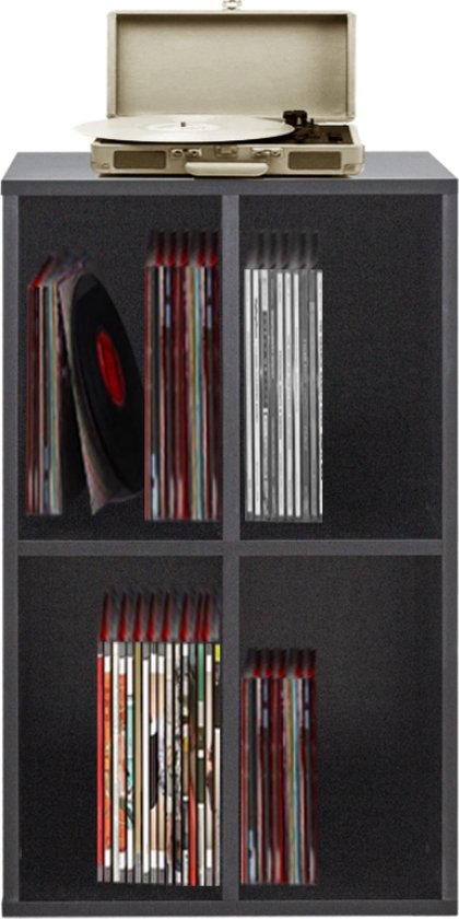 8720289500603 - Vinyl-Schallplattenschrank - Aufbewahrung von Schallplatten - Plattenspielerschrank - schwarz