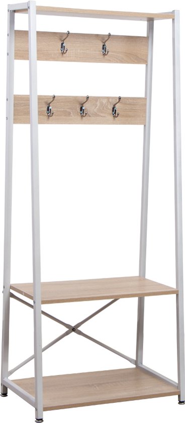 8720289501716 - Garderobe Sturdy mit Schuhablage - 136 cm hoch