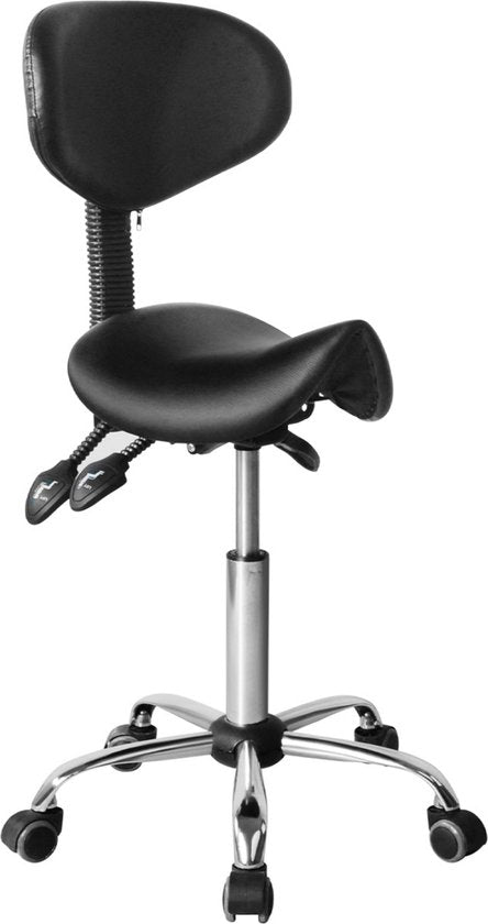 8720289503826 - Sattelhocker ergonomisch - Barbierhocker - Tabouret - höhenverstellbar - neigbare und verstellbare Rückenlehne