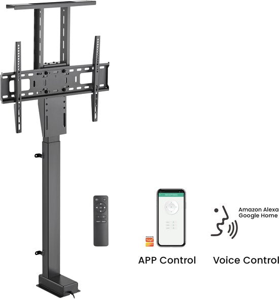 8720289506681 - TV-Ständer elektrisch verstellbar mit Fernbedienung und APP - TV-Lift motorisierter Einbau-TV-Ständer im Schrank - 37 bis 80 Zoll 8720289506681 - TV-Ständer elektrisch verstellbar mit Fernbedienung und APP - TV-Lift motorisierter Einbau-TV-Ständer im Schrank - 37 bis 80 Zoll