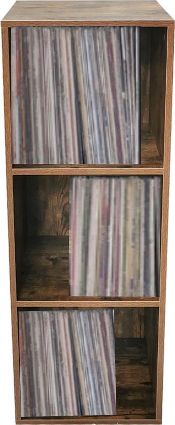 8720289508333 - LP-Schallplattenschrank - Aufbewahrung von LP-Schallplatten - Bücherregal - vintage braun