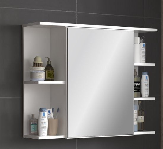 8720289508494 - Spiegelschrank über Waschbecken Bad WC - Medizinschrank - Hängeschrank mit Spiegel - 80 cm x 64 cm x 21 cm