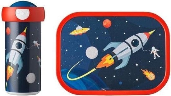 8720294000181 - Mepal Lunch-Set Campus - Lunchbox und Trinkbecher für Kinder - Bento-Box - Schulbecher - Space