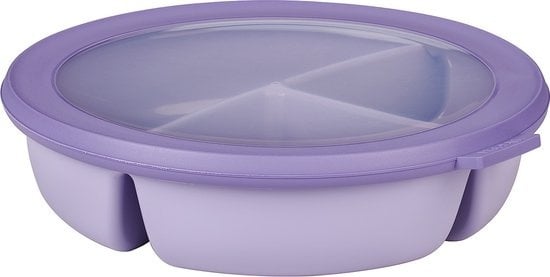 8720294021780 - Mepal - Multikom Cirqula Frischhaltebox - Bento-Schale mit 3 Fächern - 250 ml 250 ml & 500 ml - Rund - Lebendiges Lila