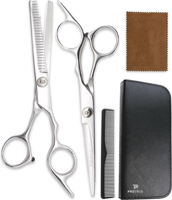 8720299289093 - Komplettes Friseurset - 5 Teile - Rechtshändige Haarschere - Ausdünnschere Friseur - Hair Scissors - Effilierschere - Haarscheren Set