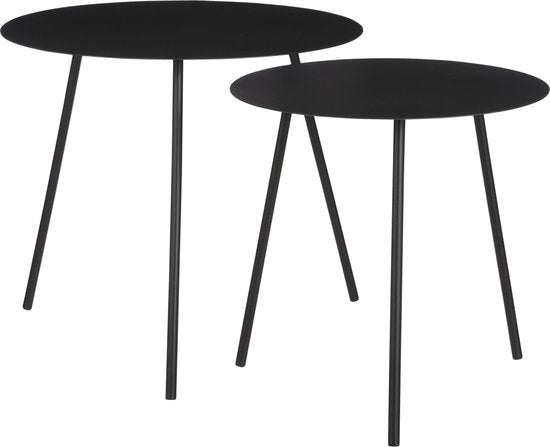 8720362025313 - Pontus Beistelltisch - 2er-Set - H45 x Ø55 cm - Metall - Schwarz