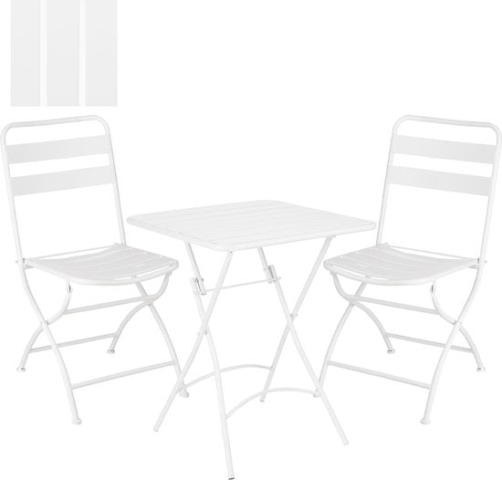 8720362040385 - Evita Bistro Set - 3er Set - Metall - Weiß