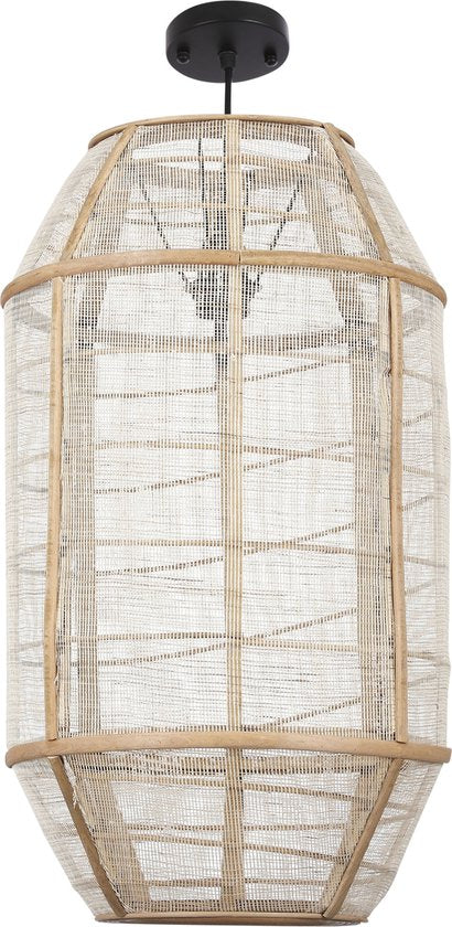 8720362086390 - Pella Pendelleuchte - H58 x Ø33 cm - Leinen - Beige