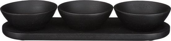 8720362180005 - Tomar Schale und Tablett - 200 ml - 100% FSC Mango Holz - Schwarz 8720362180005 - Tomar Schale und Tablett - 200 ml - 100% FSC Mango Holz - Schwarz