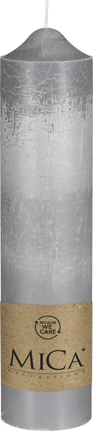 8720362215493 - Glimmer Dekorationen Kerze - Brennen 140 - Grau - 30x7 cm