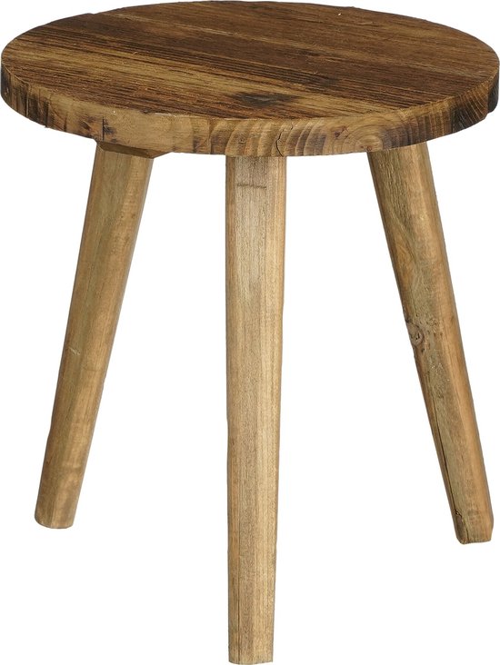 8720362240549 - Bold Beistelltisch - H28 x Ø26 cm - Recyceltes Holz - Braun