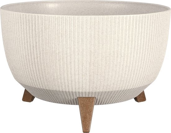 8720362247234 - Doppio Blumentopf auf Beinen - H21 x Ø40 cm - Polypropylen - FSC Mix - Off White