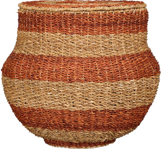 8720362598664 - Tacoma Aufbewahrungskorb mit Deckel - H48 x Ø55 cm - Jute - Orange