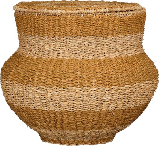 8720362600190 - Tacoma Aufbewahrungskorb mit Deckel - H48 x Ø55 cm - Jute - Gelb