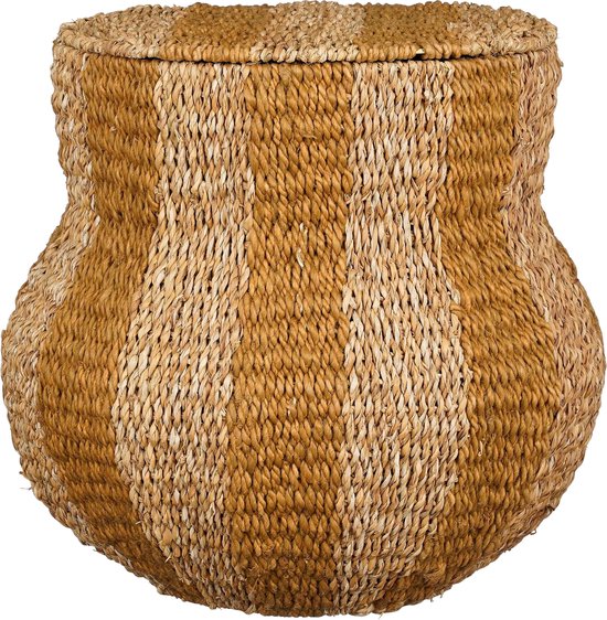 8720362600206 - Tacoma Aufbewahrungskorb mit Deckel - H47 x Ø50 cm - Jute - Gelb