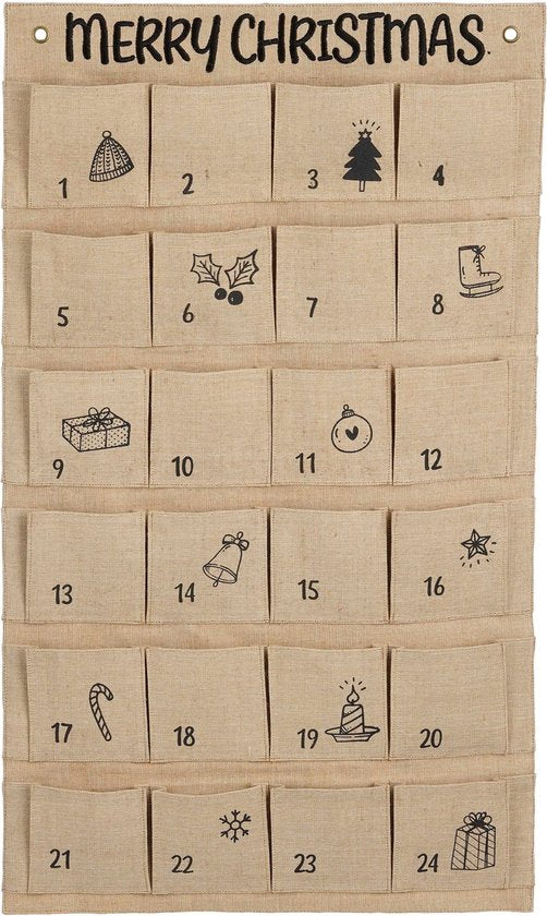 8720362600480 - Adventskalender - L85 x B50 cm - Jute - Braun