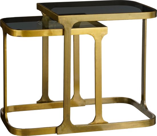 8720362624271 - Kevin Beistelltisch - 2er-Set - L48 x B37 x H52 cm - Metall - Gold