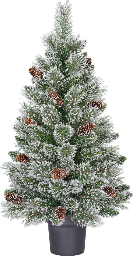 8720362790488 - Trees Vandans Künstlicher Weihnachtsbaum im Topf - H90 x Ø48 cm - Grün gefrostet