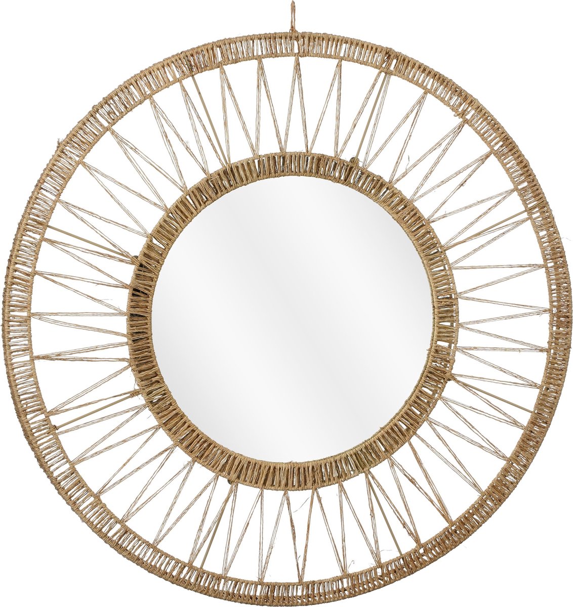 8720362945727 - Ludy Wandspiegel - H5 x Ø70 cm - Jute - Hellbraun
