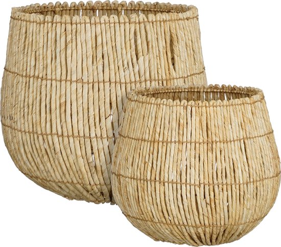 8720362945789 - Ronda Aufbewahrungskorb - 2er-Set - H40 x Ø44 cm - Hellbraun 8720362945789 - Ronda Aufbewahrungskorb - 2er-Set - H40 x Ø44 cm - Hellbraun